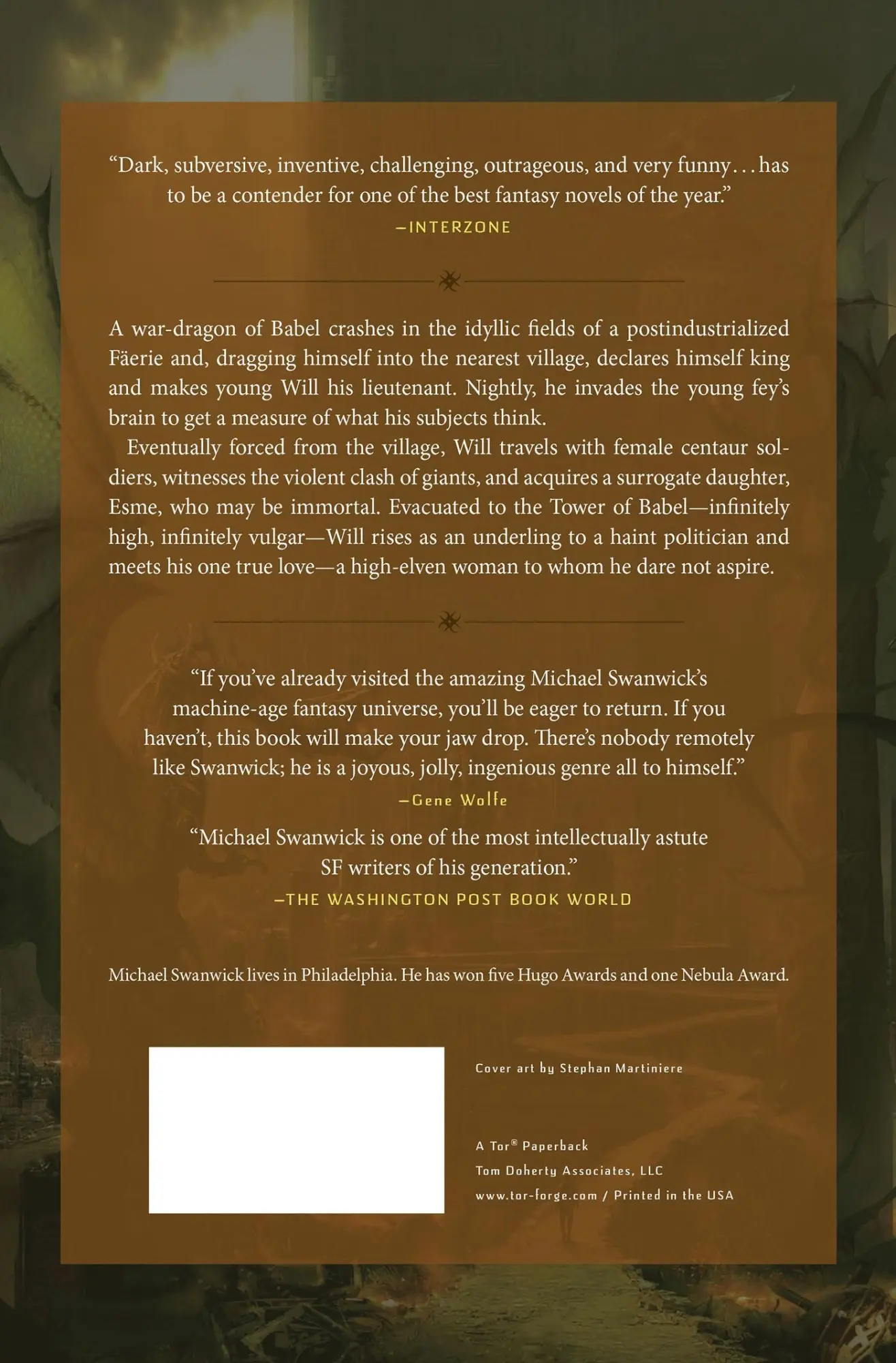 Rückseite: 9780765331144 | The Dragons of Babel | Michael Swanwick | Taschenbuch | Englisch