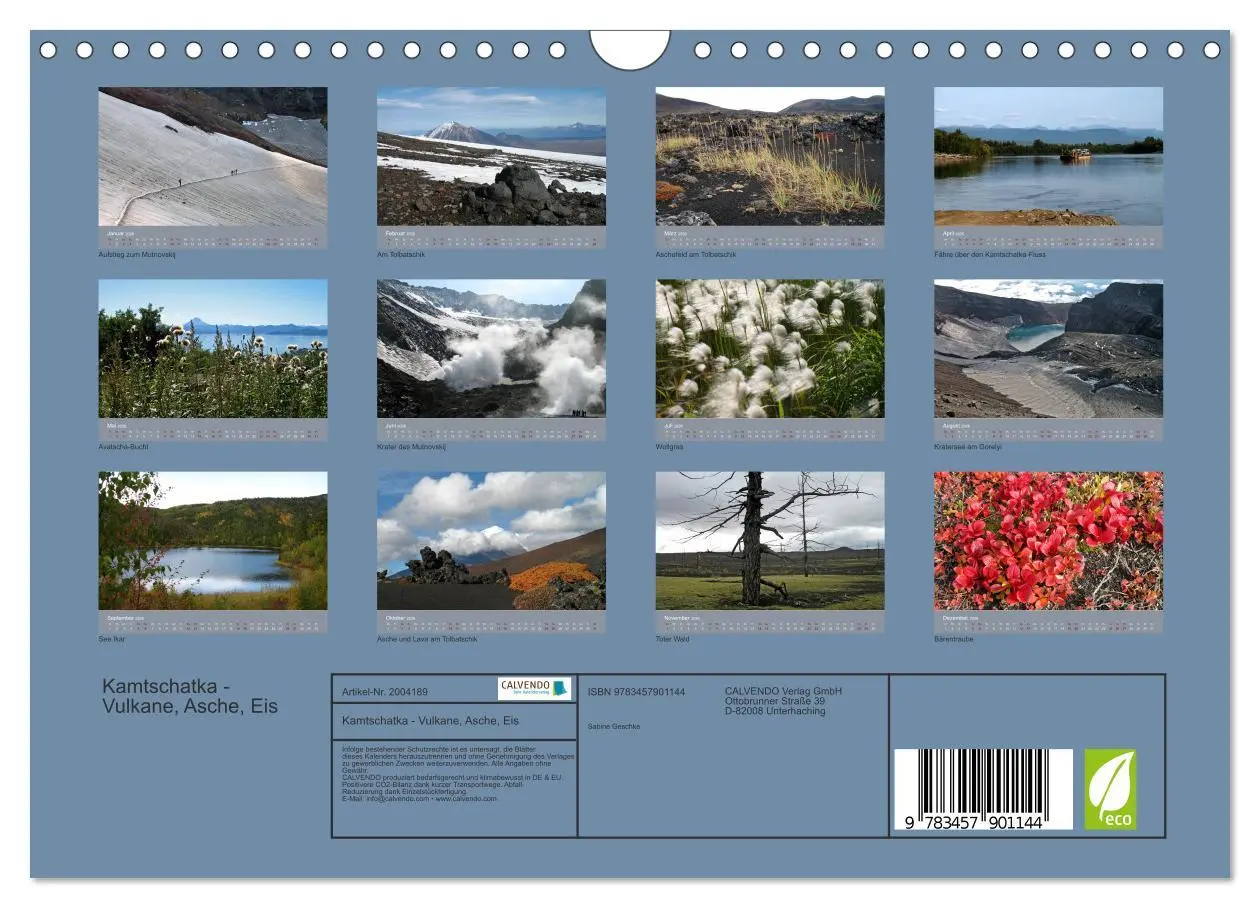 Bild: 9783457901144 | Kamtschatka - Vulkane, Asche, Eis (Wandkalender 2026 DIN A4 quer),...