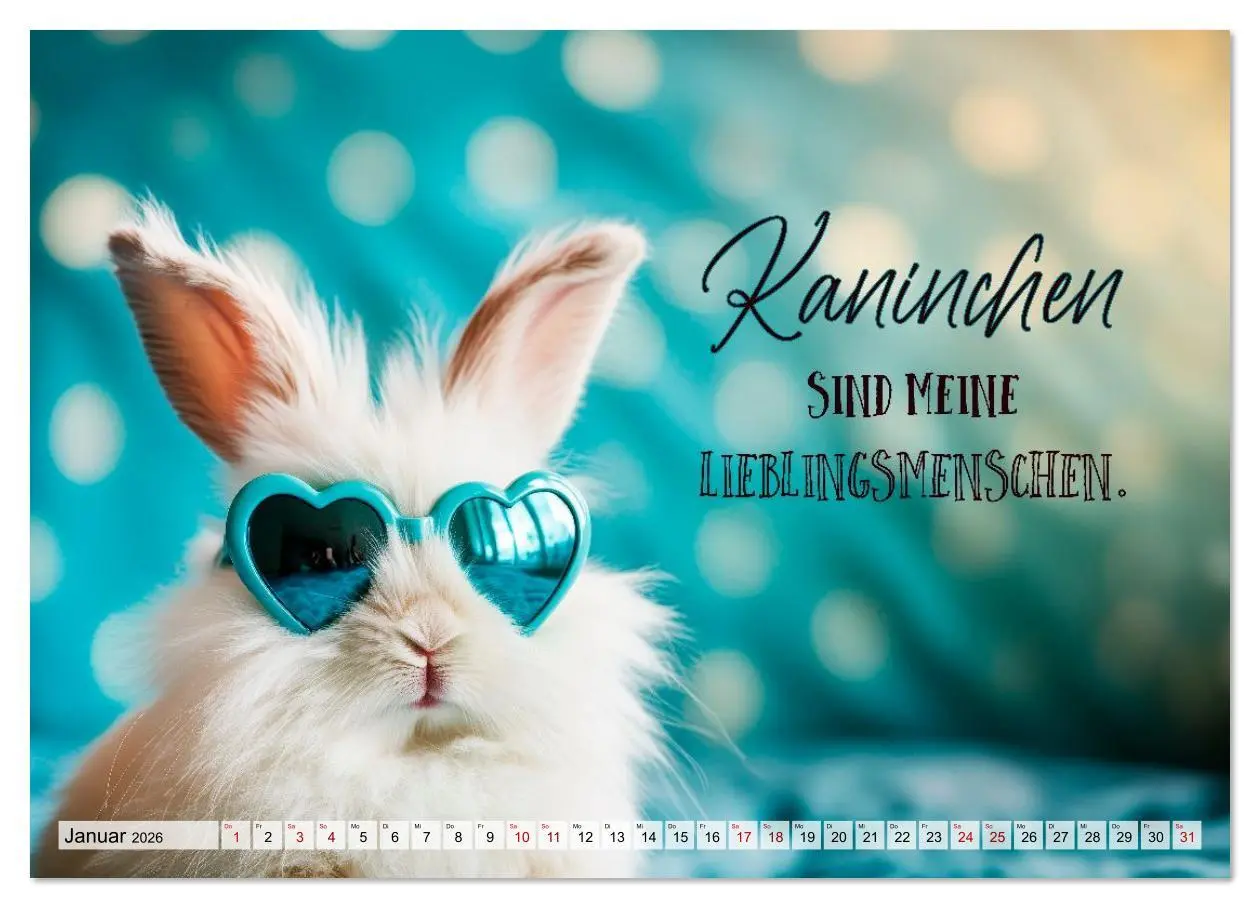 Bild: 9783516611144 | KANINCHEN Mit Humor durchs Jahr (Wandkalender 2026 DIN A3 quer),...