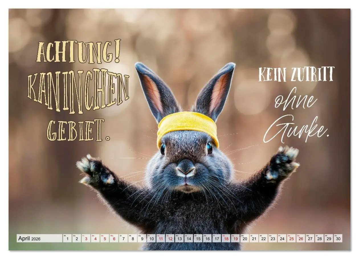 Bild: 9783516611144 | KANINCHEN Mit Humor durchs Jahr (Wandkalender 2026 DIN A3 quer),...