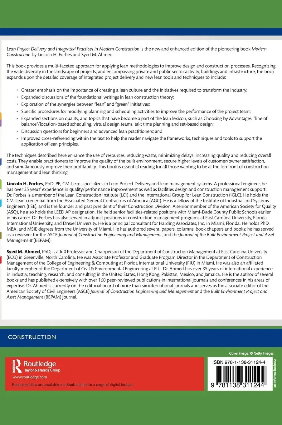 Rückseite: 9781138311244 | Lean Project Delivery and Integrated Practices in Modern Construction Rückseite: 9781138311244 | Lean Project Delivery and Integrated Practices in Modern Construction