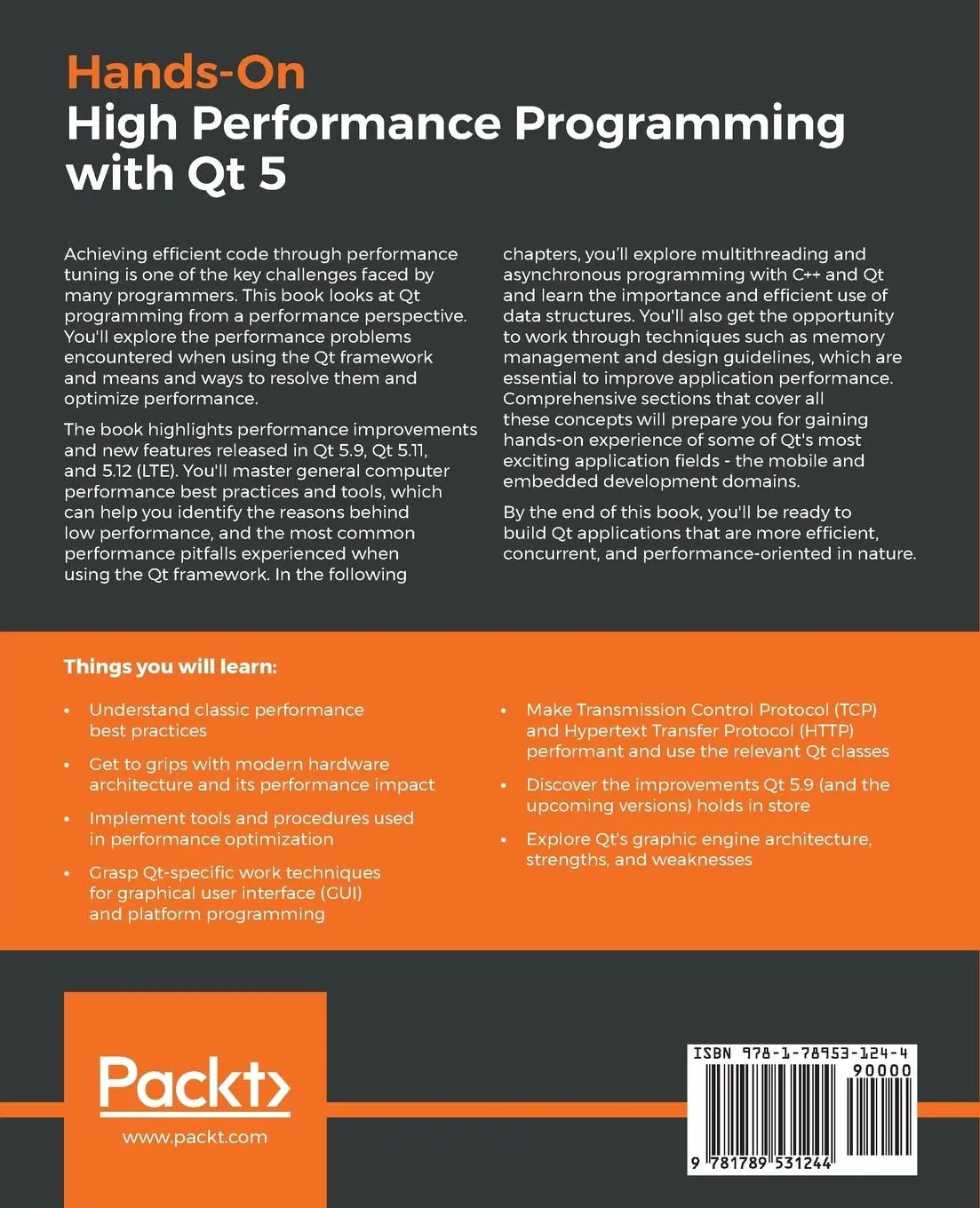 Rückseite: 9781789531244 | Hands-On High Performance Programming with Qt 5 | Marek Krajewski