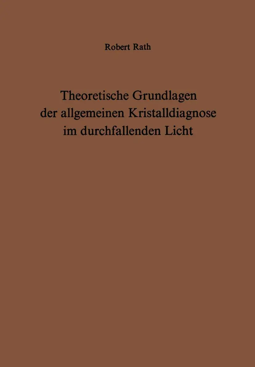 Cover: 9783642951244 | Theoretische Grundlagen der allgemeinen Kristalldiagnose im...