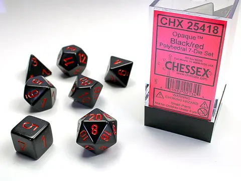 Cover: 601982021344 | Opaque Polyhedral Black/red 7-Die Set | deutsch | Chessex