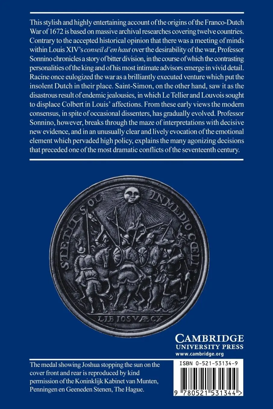 Rückseite: 9780521531344 | Louis XIV and the Origins of the Dutch War | Paul Sonnino | Buch