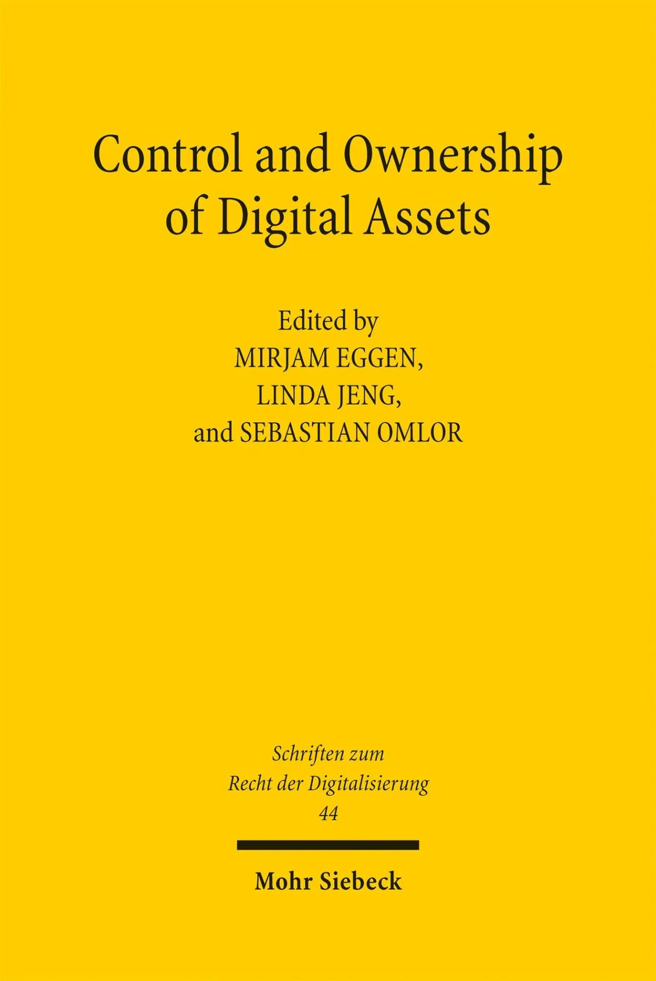Cover: 9783162001344 | Control and Ownership of Digital Assets | A Comparative Law Survey