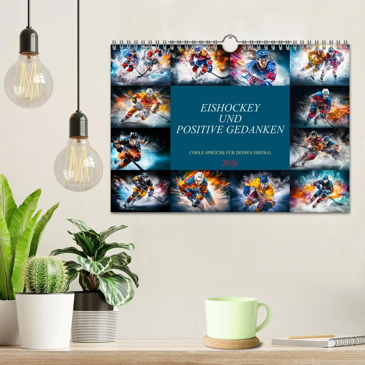 Bild: 9783457361344 | Eishockey und positive Gedanken (Wandkalender 2026 DIN A4 quer),...