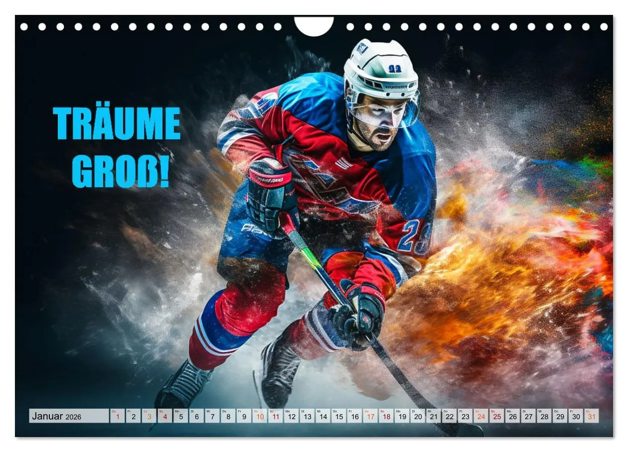 Bild: 9783457361344 | Eishockey und positive Gedanken (Wandkalender 2026 DIN A4 quer),...