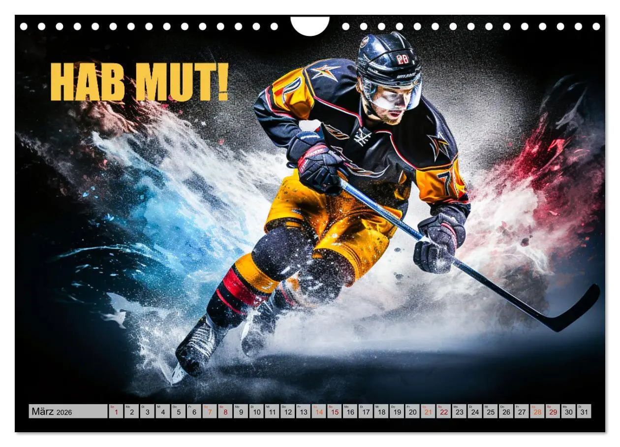 Bild: 9783457361344 | Eishockey und positive Gedanken (Wandkalender 2026 DIN A4 quer),...