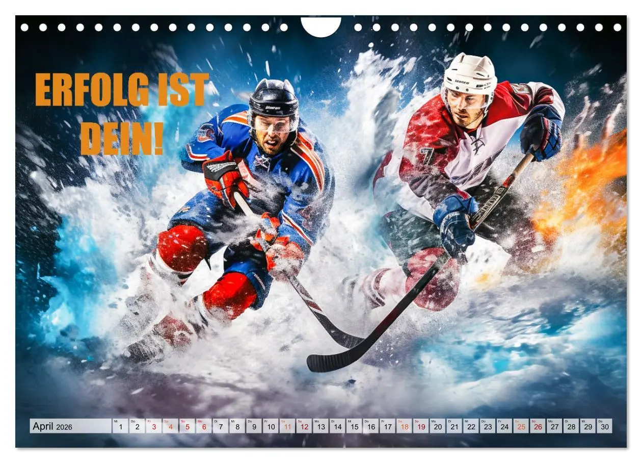 Bild: 9783457361344 | Eishockey und positive Gedanken (Wandkalender 2026 DIN A4 quer),...