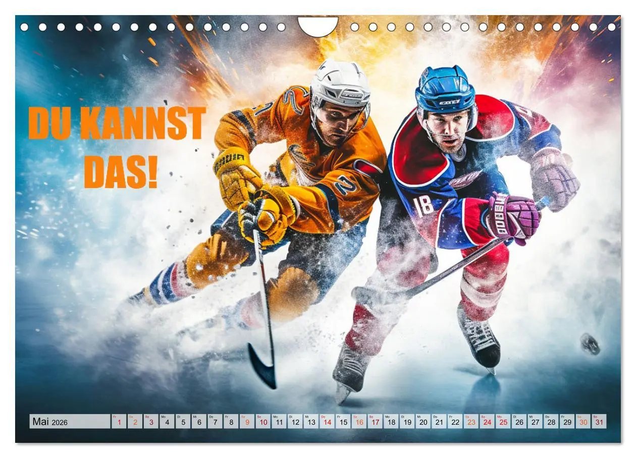 Bild: 9783457361344 | Eishockey und positive Gedanken (Wandkalender 2026 DIN A4 quer),...