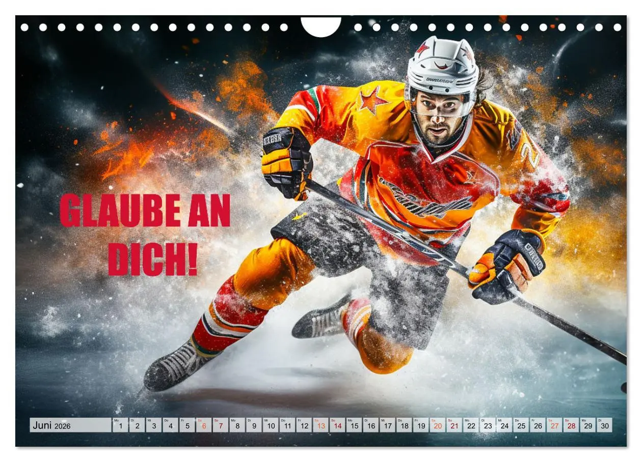 Bild: 9783457361344 | Eishockey und positive Gedanken (Wandkalender 2026 DIN A4 quer),...