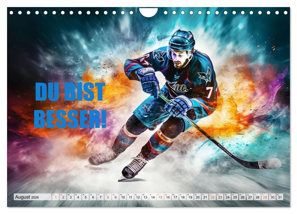 Bild: 9783457361344 | Eishockey und positive Gedanken (Wandkalender 2026 DIN A4 quer),...