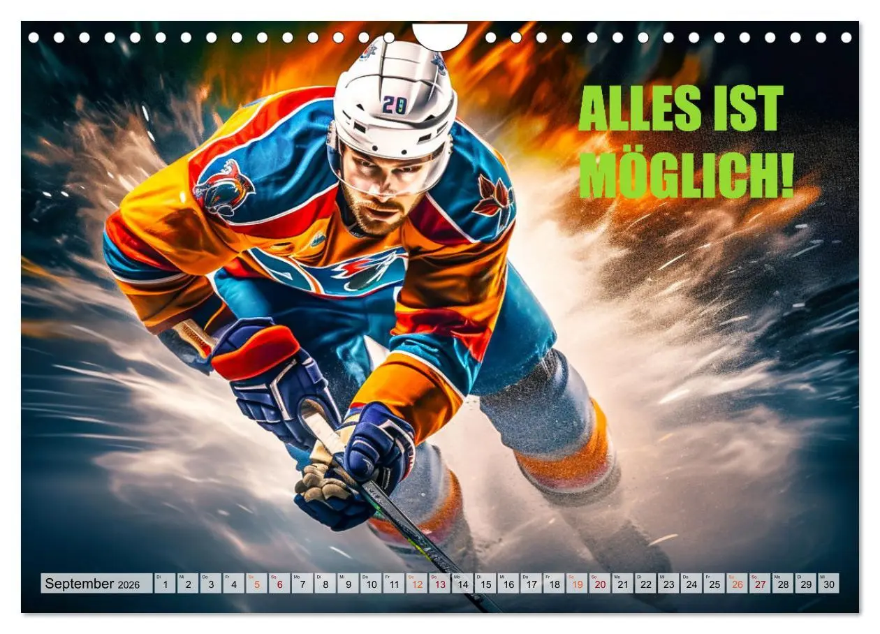 Bild: 9783457361344 | Eishockey und positive Gedanken (Wandkalender 2026 DIN A4 quer),...