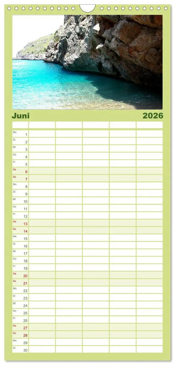 Bild: 9783516521344 | Familienplaner 2026 - MALLORCA zum VERLIEBEN mit 5 Spalten...