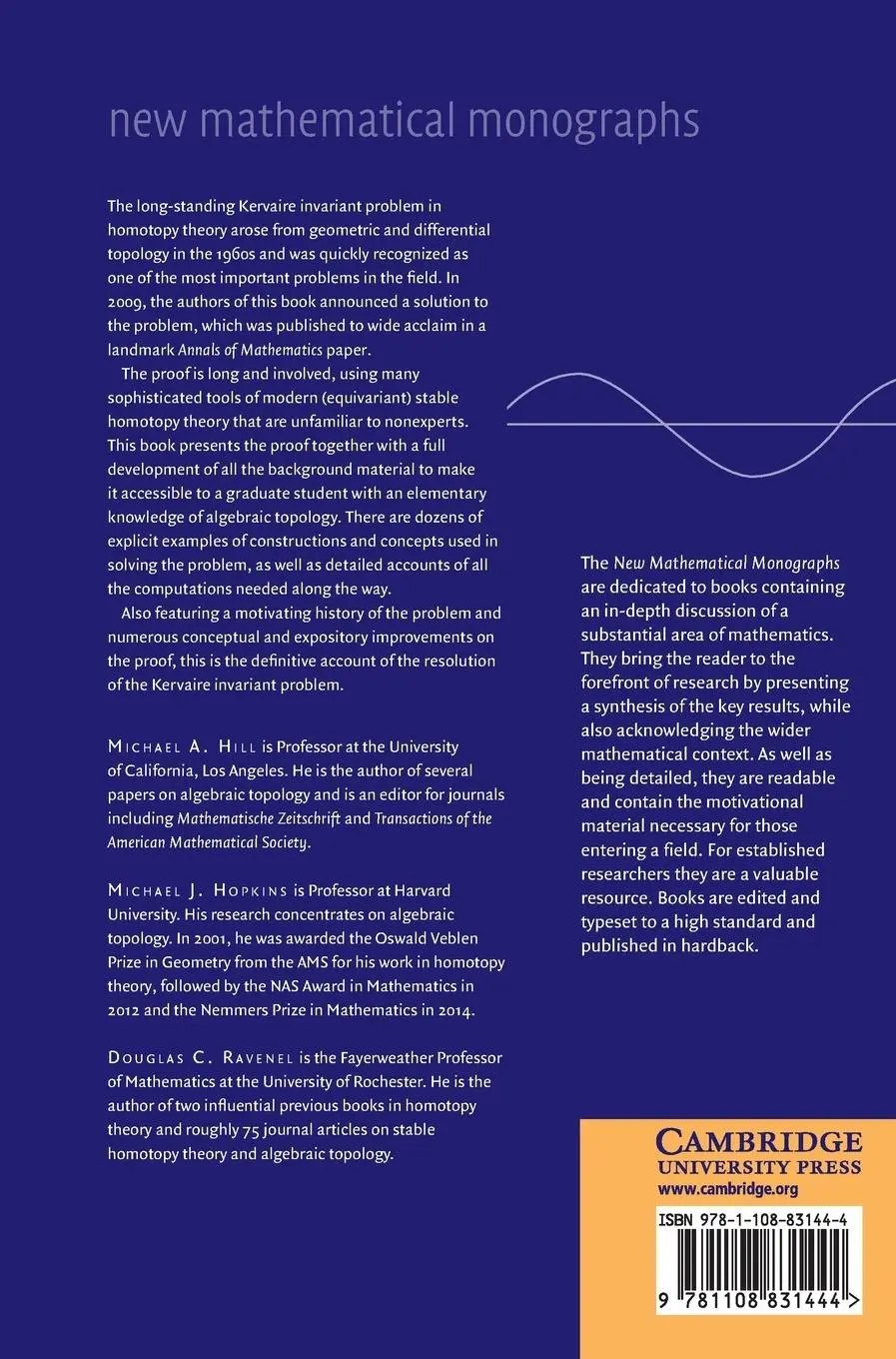 Rückseite: 9781108831444 | Equivariant Stable Homotopy Theory and the Kervaire Invariant Problem