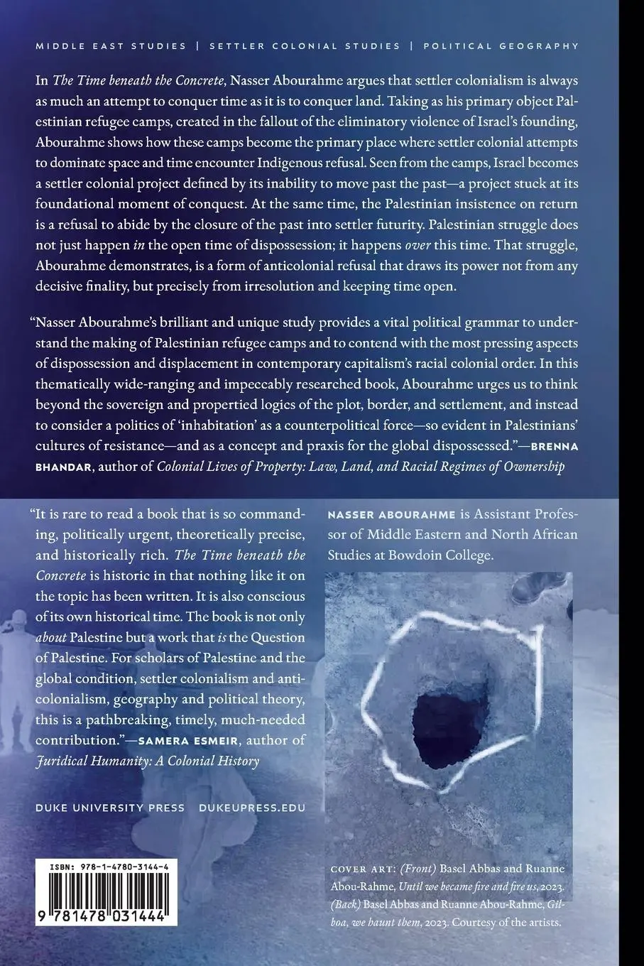 Rückseite: 9781478031444 | The Time beneath the Concrete | Palestine between Camp and Colony