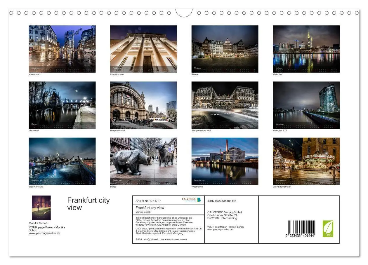 Bild: 9783435401444 | Frankfurt city view (Wandkalender 2025 DIN A3 quer), CALVENDO...