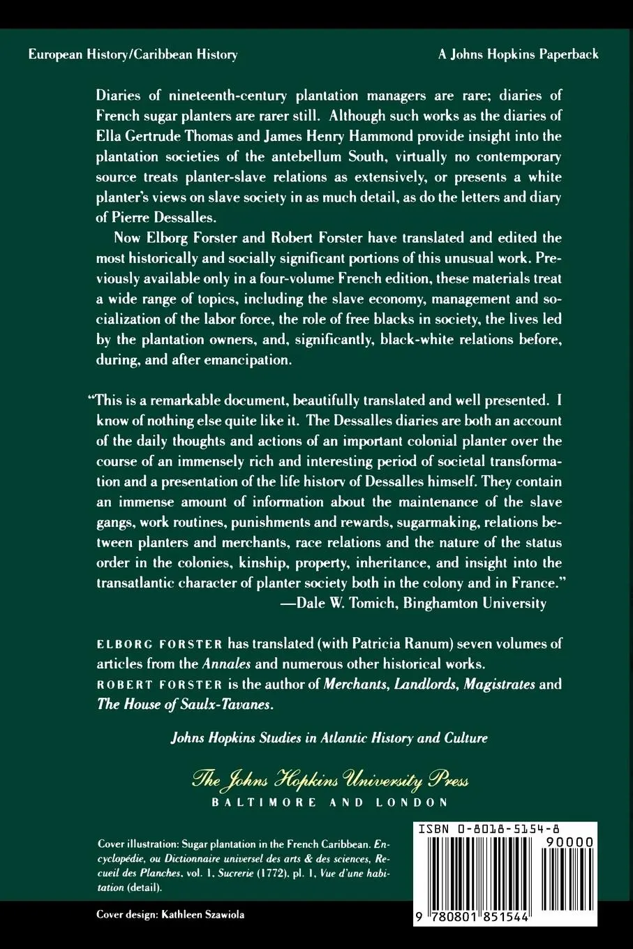 Rückseite: 9780801851544 | Sugar and Slavery, Family and Race | Pierre Dessalles (u. a.) | Buch