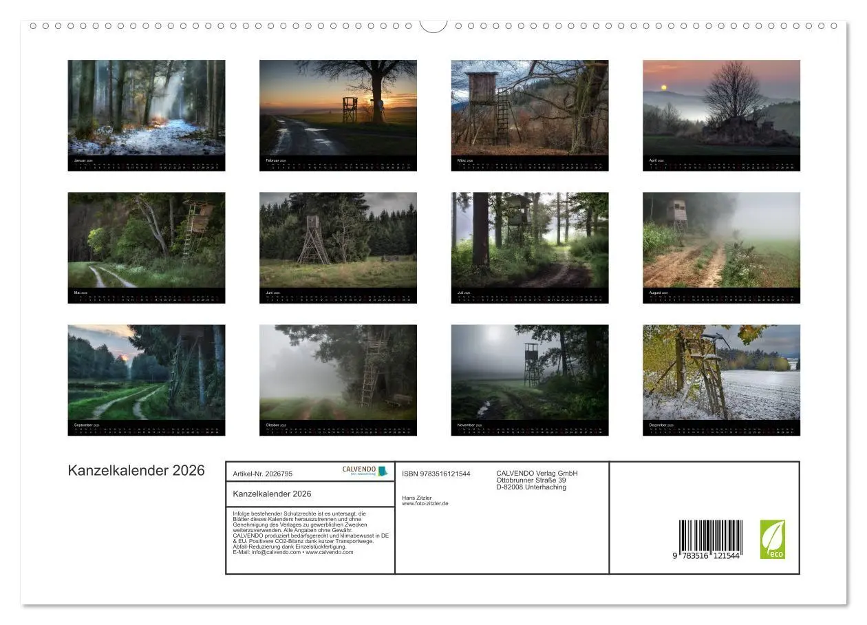 Bild: 9783516121544 | Kanzelkalender 2026 (hochwertiger Premium Wandkalender 2026 DIN A2...