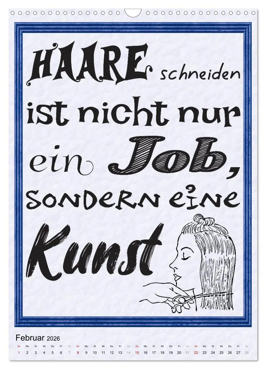 Bild: 9783516361544 | Friseur-Sprüche (Wandkalender 2026 DIN A3 hoch), CALVENDO...