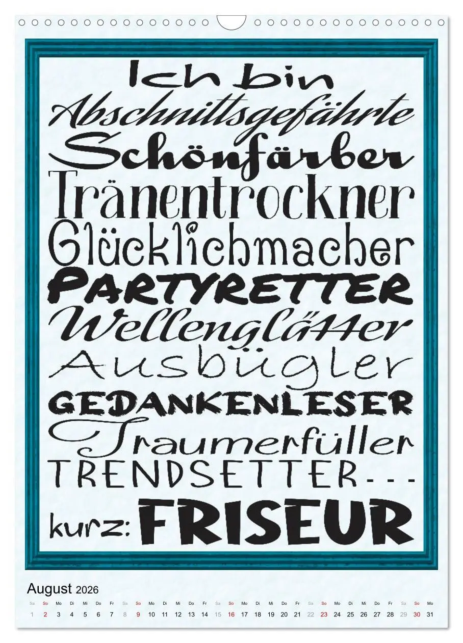 Bild: 9783516361544 | Friseur-Sprüche (Wandkalender 2026 DIN A3 hoch), CALVENDO...