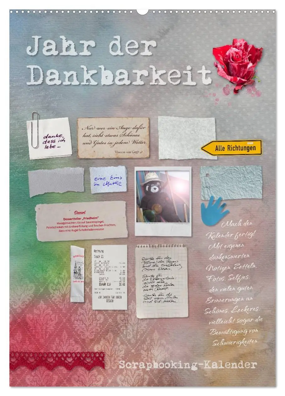Cover: 9783516431544 | Jahr der Dankbarkeit - Scrapbooking-Kalender (Wandkalender 2026 DIN...