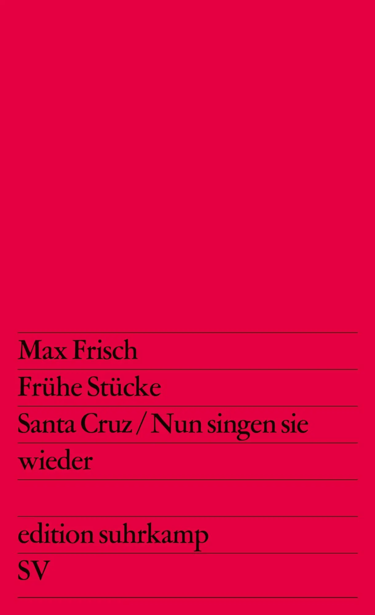 Cover: 9783518101544 | Frühe Stücke | Santa Cruz. Nun singen sie wieder | Max Frisch | Buch