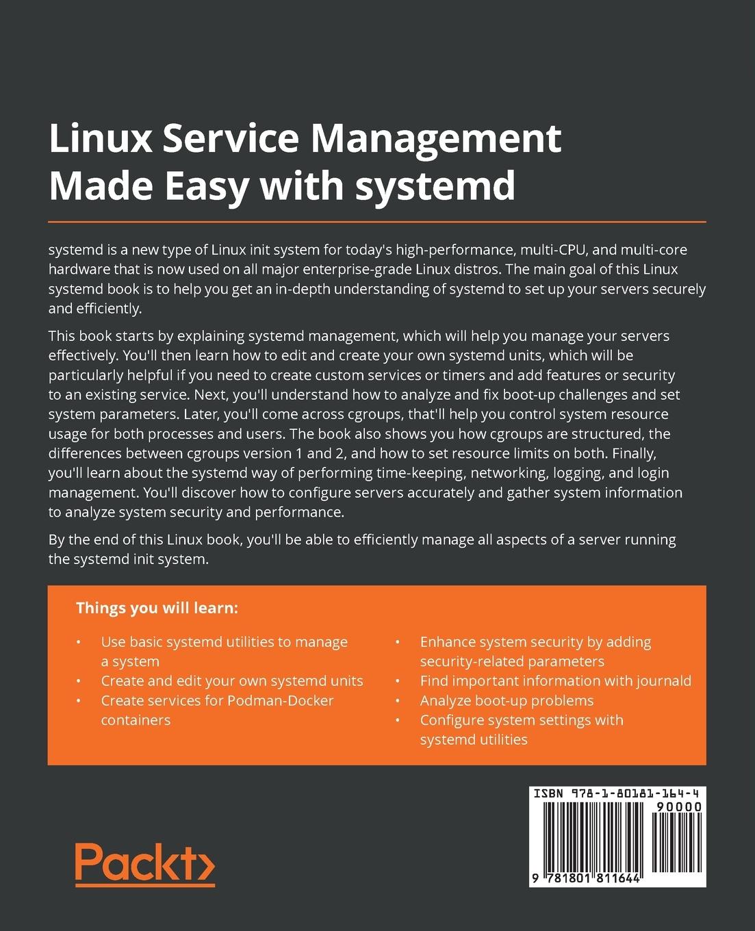 Rückseite: 9781801811644 | Linux Service Management Made Easy with systemd | Donald A. Tevault
