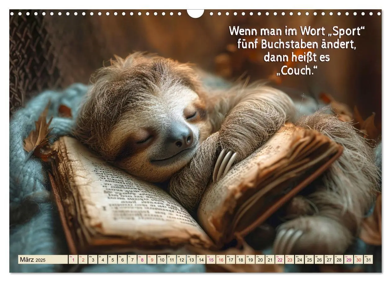 Bild: 9783383771644 | Faultier - Albtraum Sport (Wandkalender 2025 DIN A3 quer), CALVENDO...
