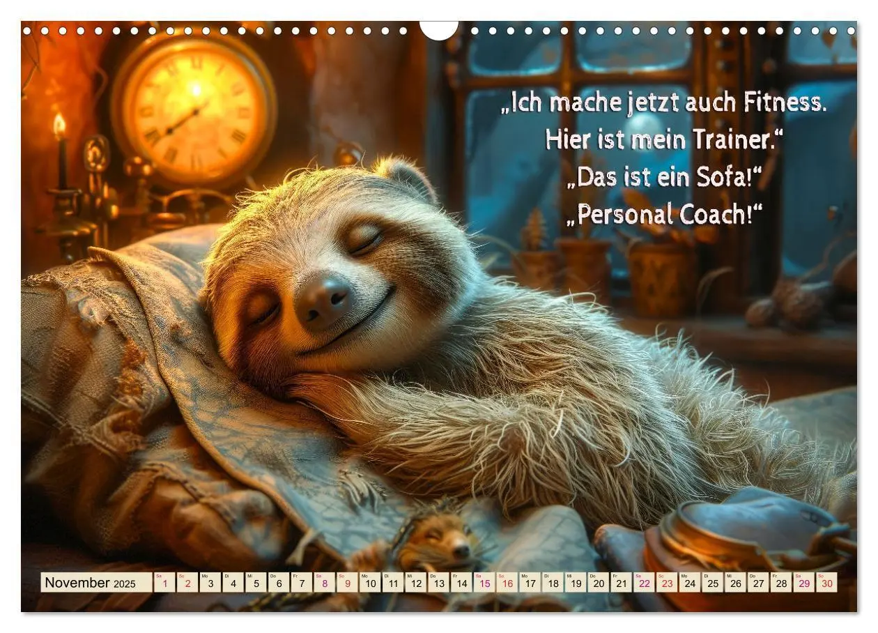 Bild: 9783383771644 | Faultier - Albtraum Sport (Wandkalender 2025 DIN A3 quer), CALVENDO...
