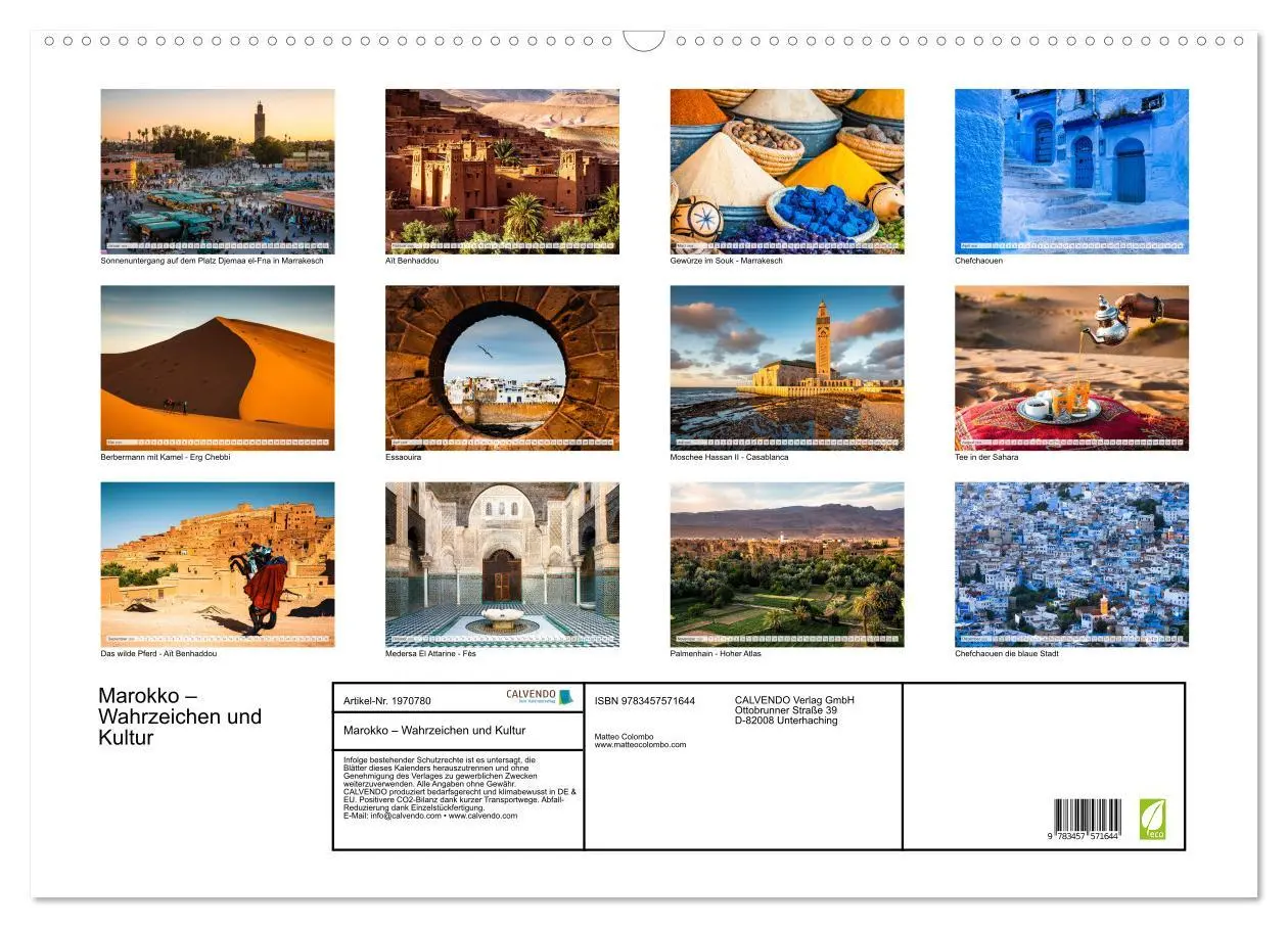 Bild: 9783457571644 | Marokko - Wahrzeichen und Kultur (Wandkalender 2026 DIN A2 quer),...