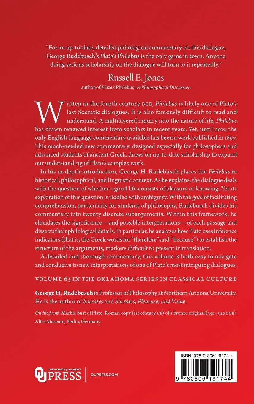 Rückseite: 9780806191744 | Plato's Philebus | A Commentary | George H. Rudebusch | Buch | 2023