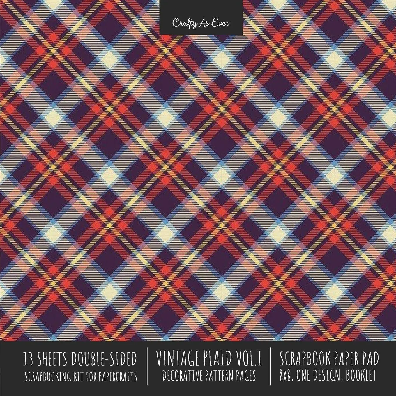 Cover: 9781636571744 | Vintage Plaid 1 Scrapbook Paper Pad 8x8 Scrapbooking Kit for...