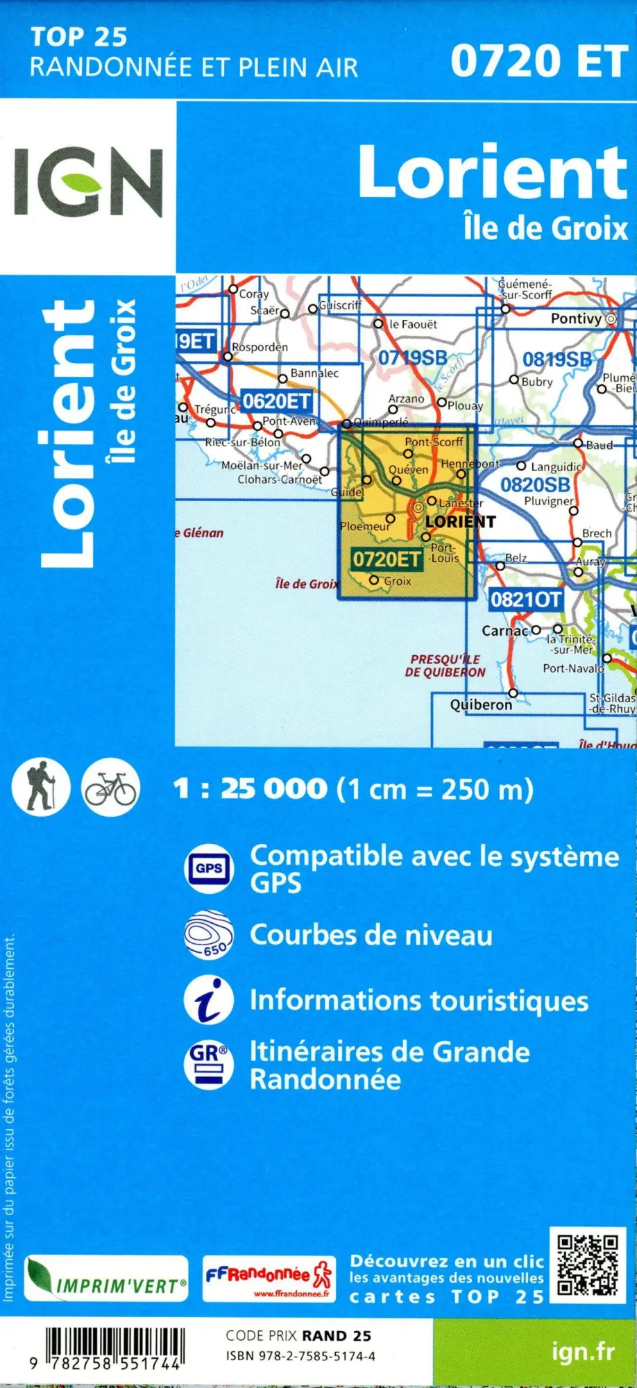 Bild: 9782758551744 | Lorient Ile de Groix 1:25 000 | (Land-)Karte | Französisch | 2022