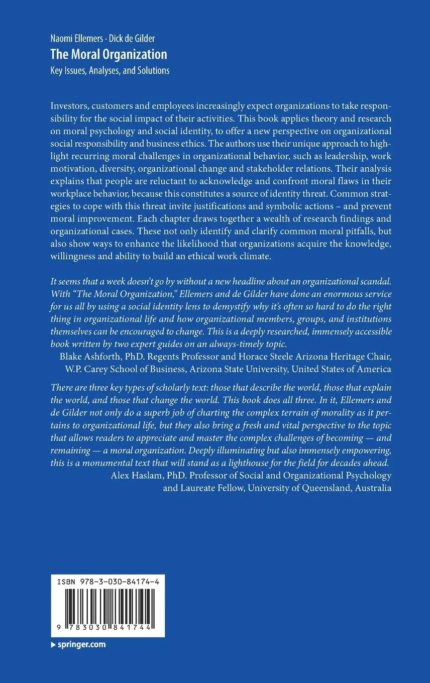Rückseite: 9783030841744 | The Moral Organization | Key Issues, Analyses, and Solutions | Buch