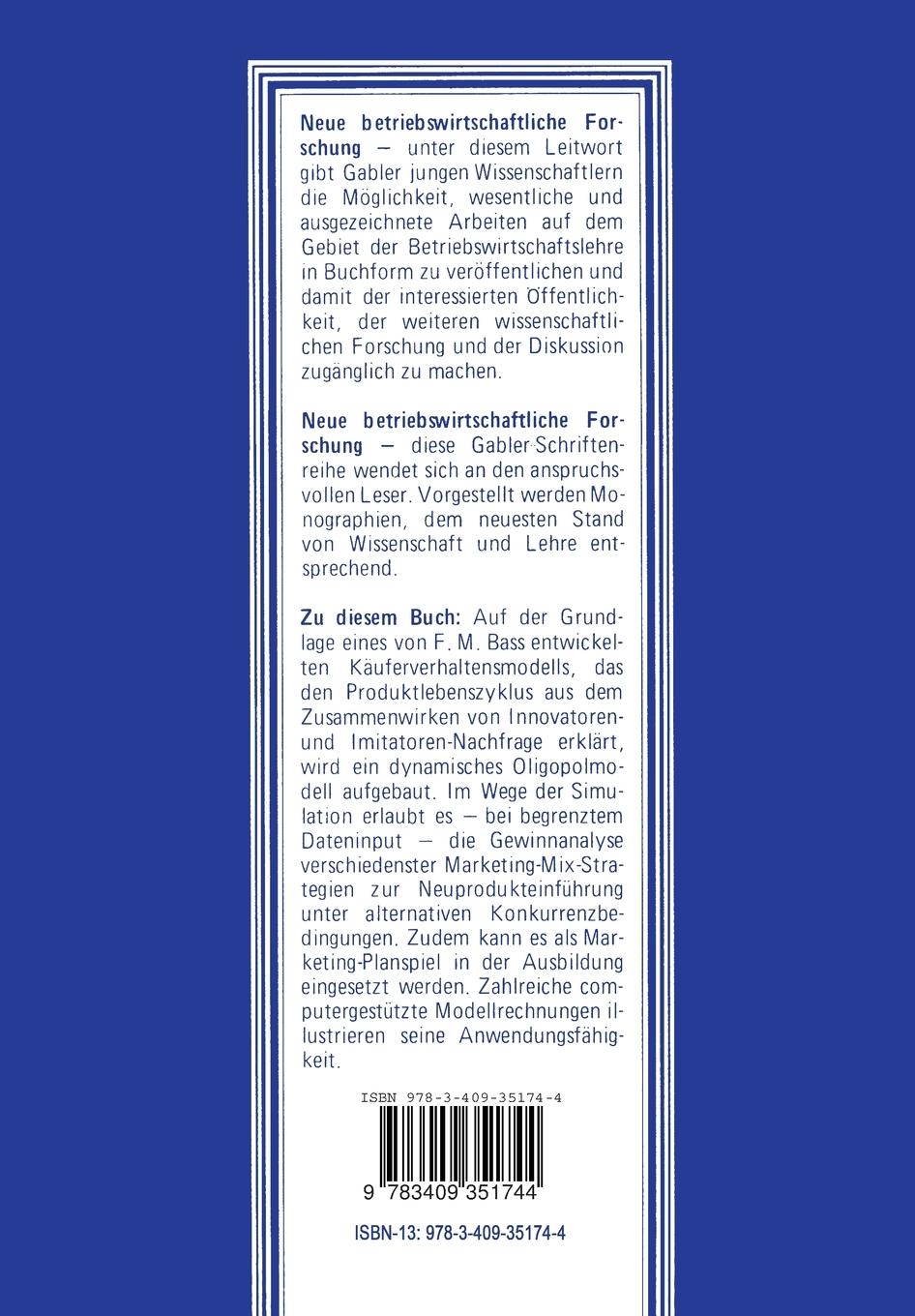 Rückseite: 9783409351744 | Marketing-Mix für neuartige Gebrauchsgüter | Helmut Schmalen | Buch