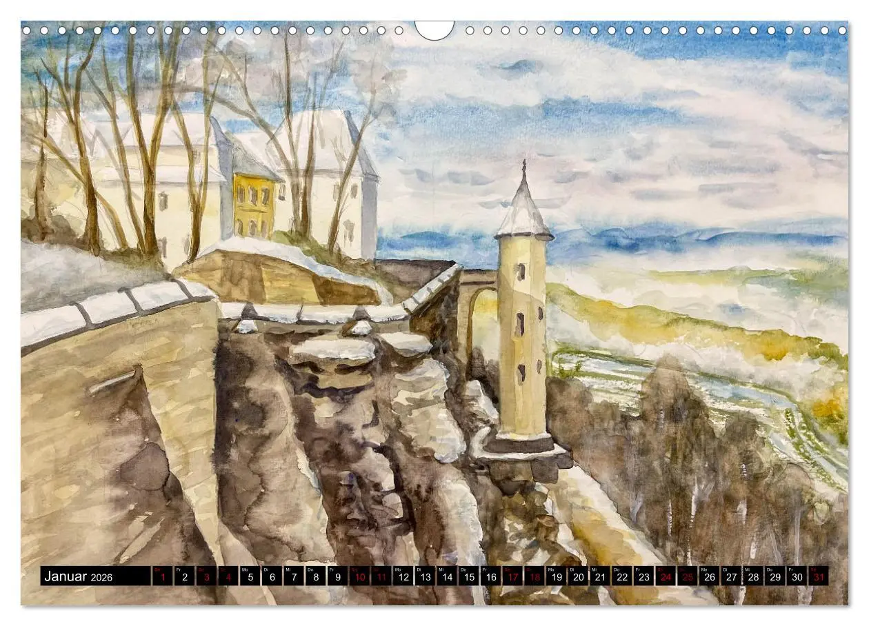 Bild: 9783457321744 | Dresden und das Elbtal - Ein Aquarellkalender von Claudia Pinkau...