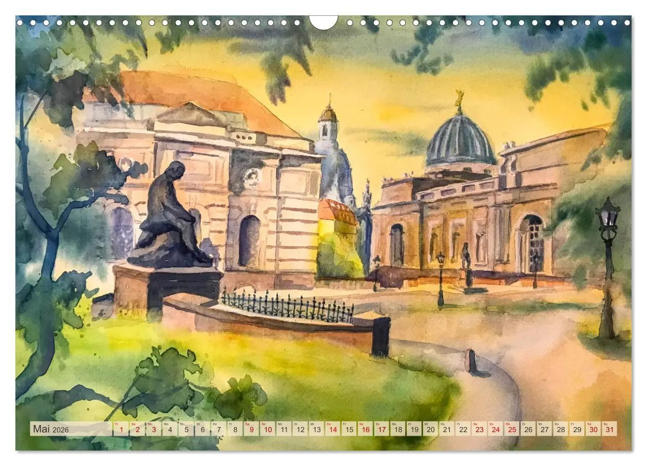 Bild: 9783457321744 | Dresden und das Elbtal - Ein Aquarellkalender von Claudia Pinkau...