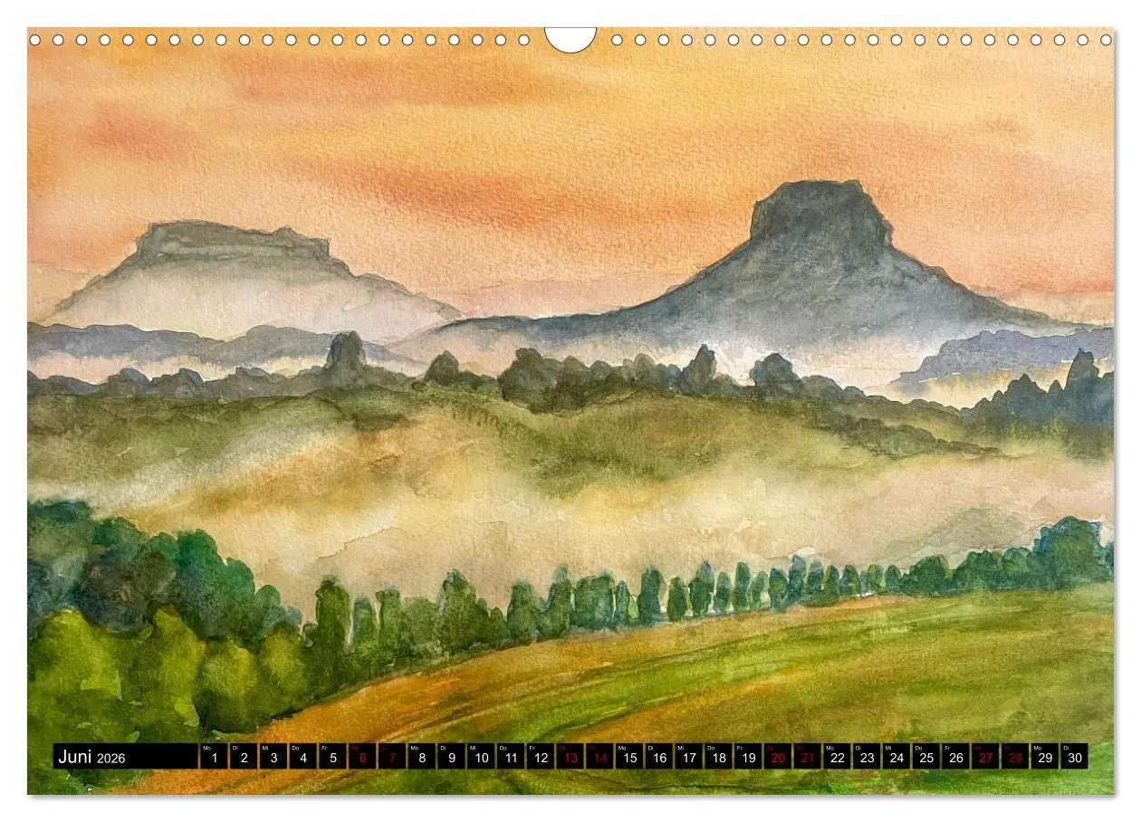 Bild: 9783457321744 | Dresden und das Elbtal - Ein Aquarellkalender von Claudia Pinkau...