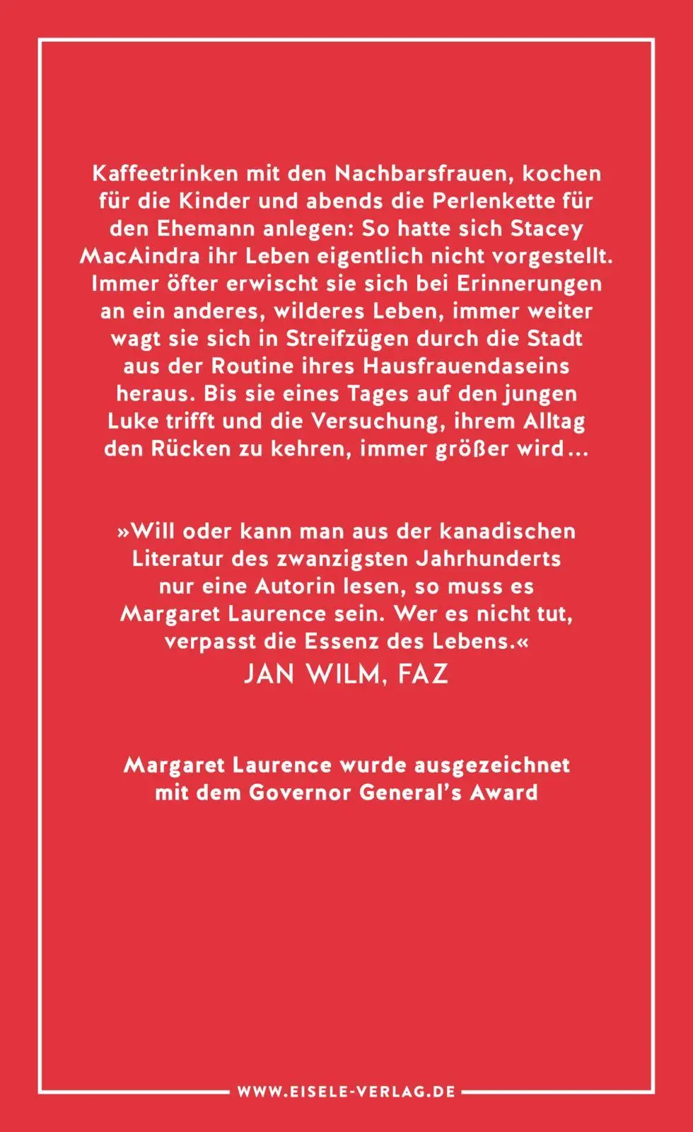 Rückseite: 9783961611744 | Das Glutnest | Margaret Laurence | Buch | 368 S. | Deutsch | 2023