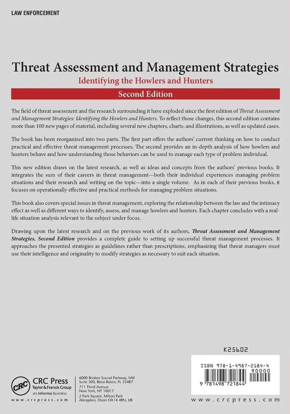 Rückseite: 9781498721844 | Threat Assessment and Management Strategies | Calhoun (u. a.) | Buch