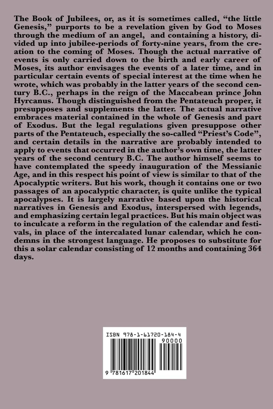 Rückseite: 9781617201844 | The Book of Jubilees | Robert Henry Charles | Taschenbuch | Englisch