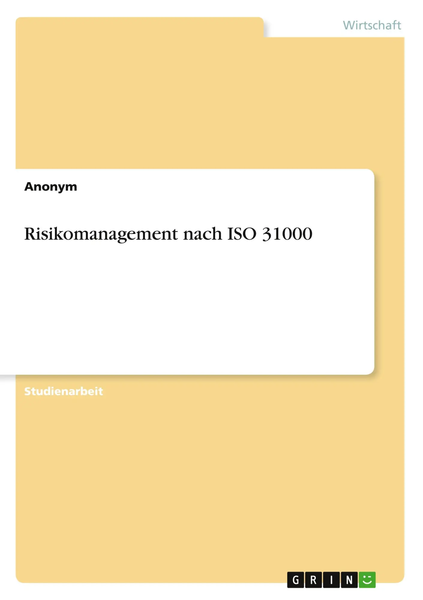 Cover: 9783389001844 | Risikomanagement nach ISO 31000 | Anonymous | Taschenbuch | 16 S.