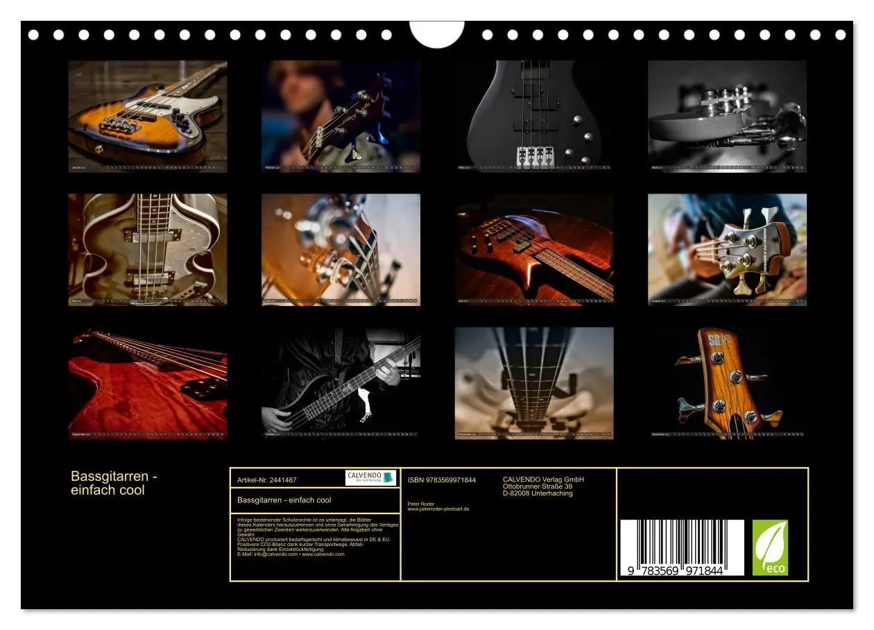 Bild: 9783569971844 | Bassgitarren - einfach cool (Wandkalender 2027 DIN A4 quer),...