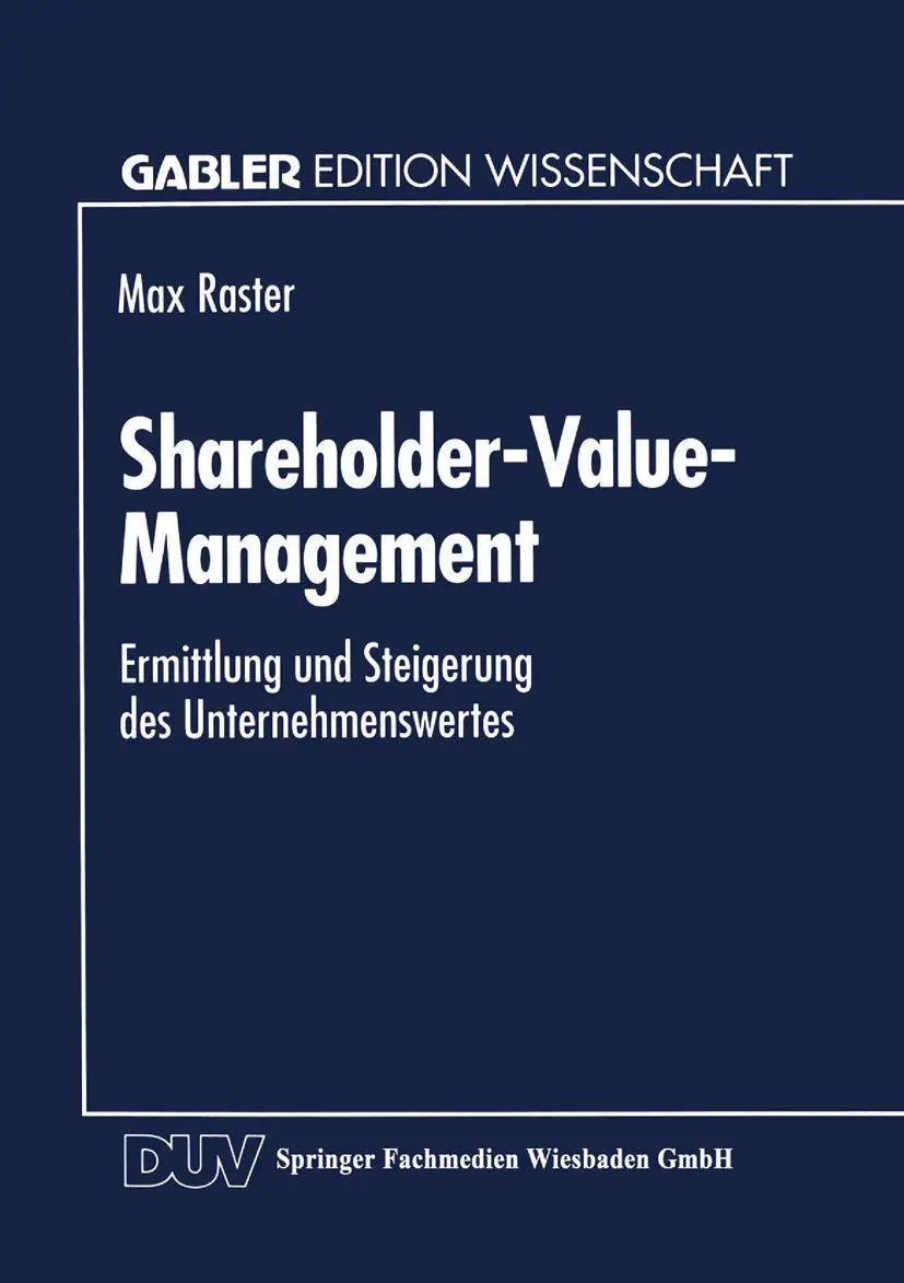 Cover: 9783824461844 | Shareholder-Value-Management | Max Raster | Taschenbuch | xviii | 1995