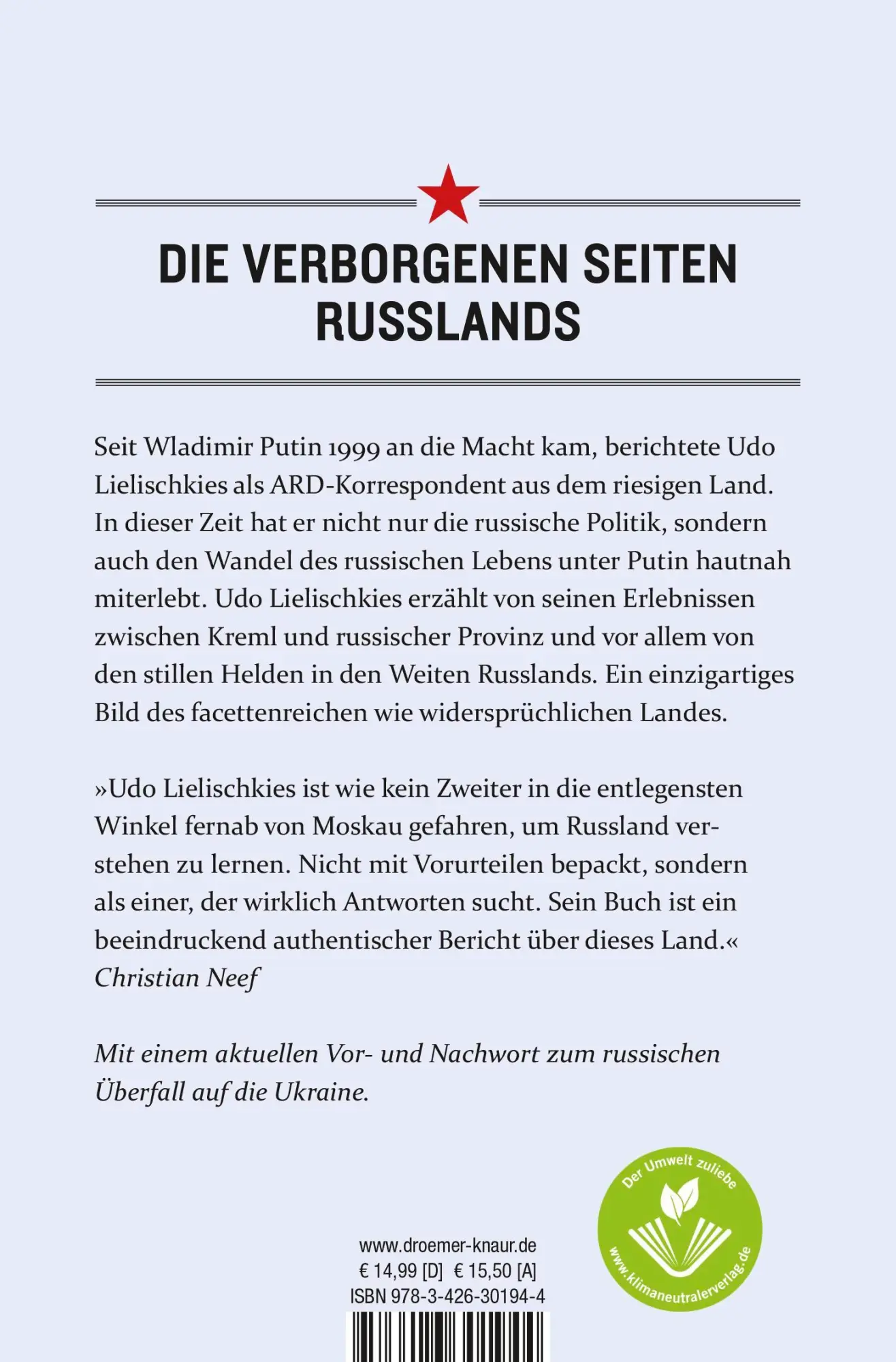 Rückseite: 9783426301944 | Im Schatten des Kreml | Udo Lielischkies | Taschenbuch | 496 S. | 2022