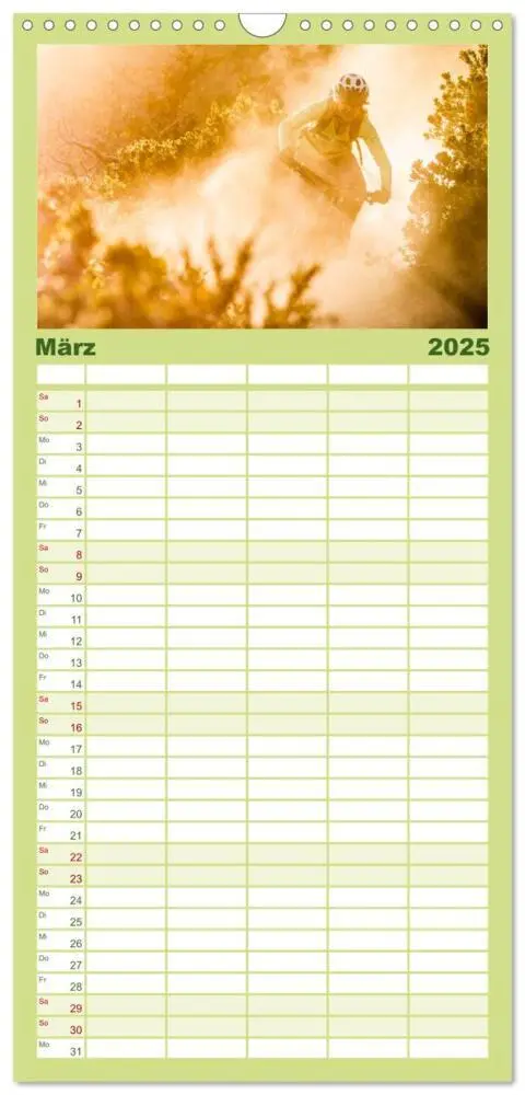 Bild: 9783457091944 | Familienplaner 2025 - Mountainbike - Über Stock und Stein mit 5...