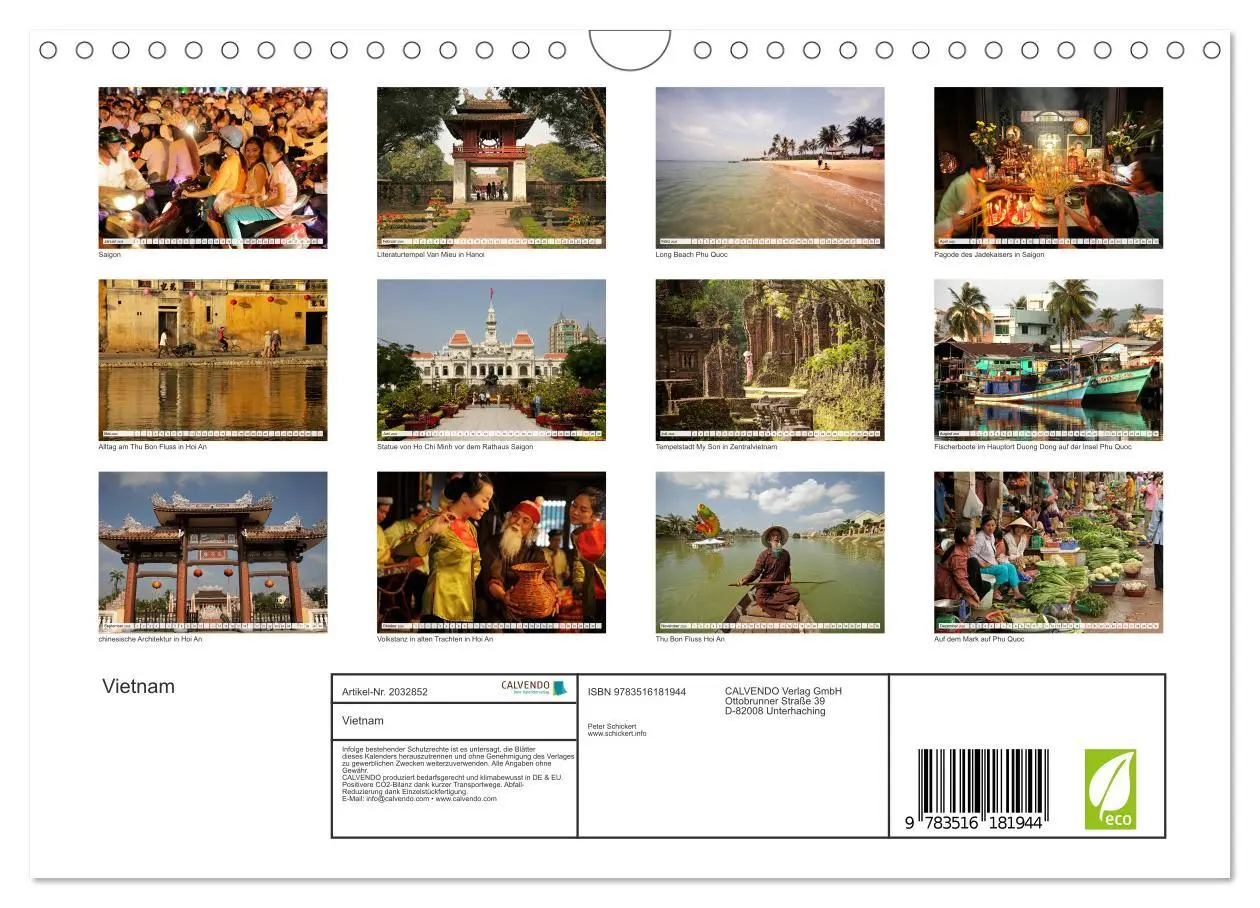 Bild: 9783516181944 | Vietnam (Wandkalender 2026 DIN A4 quer), CALVENDO Monatskalender