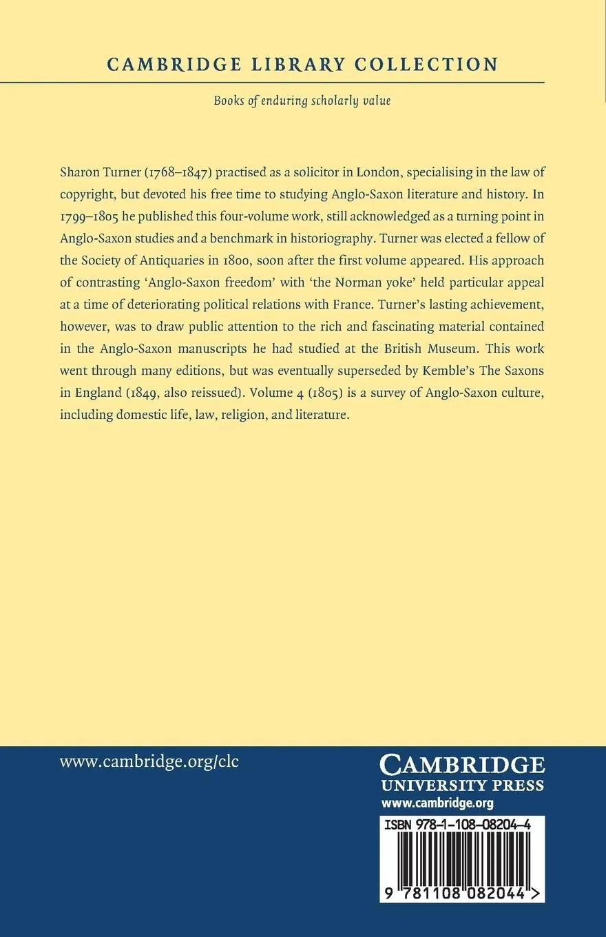Rückseite: 9781108082044 | The History of the Anglo-Saxons | Sharon Turner | Taschenbuch | 2017